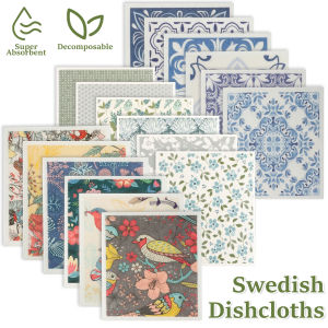 5/6/12PCS Kitchen Dish Towels Absorbent Swedish Dishcloths Kitchen Dish Rags Soft  Non-woven Cloths for Washing Dishes Cleaning
