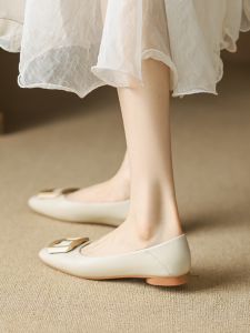 LIQIXIEFANG | Real Leather Comfortable Flat Soles Shallow Mouth Low Heels Soft Womens Shoes