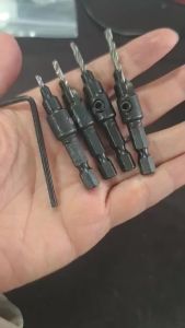 4Pcs Hex Shank Countersink Drill Bit Set Tapered Step Drill for Woodworking Screw Hole Opener Center Drill Tool