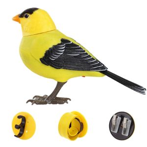 Robot birds electronic singing and chirping bird toys battery-powered singing birds for home decor lighting voice control