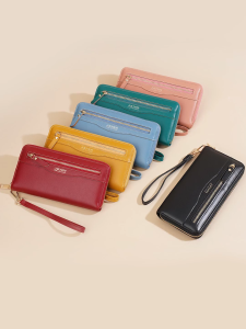 Dompet Zip Perempuan Ladies Mobile Phone Long Zip Purse Large Capacity Multifunctional Wallet Women With Strap (W-024)