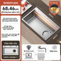 Chậu rửa nhà bếp SHENYUAN bằng thép không gỉ 304 một ngăn lớn lắp âm dày dặn. 