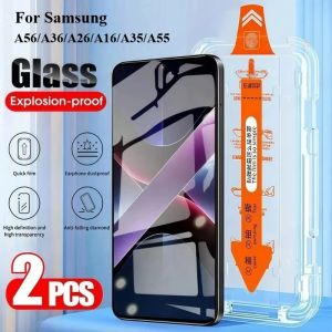 2Pcs Dust Free Tempered Glass For Samsung Galaxy A56 A36 A55 A26 A16 A35 Oleophobic Coating Easy Installation Screen Protector