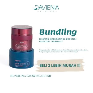 BUNDLING SLEEPING MASK RETINOL BOOSTER + MOISTURIZER BRIGHTENING GLOW DUO DAVIENA SKINCARE