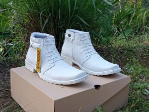 Rumaos full kulit putih sepatu PDU PDH