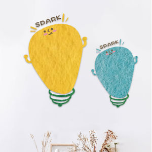 Creative Bulb Wall Stickers Felt Board Decorative Childrens Room School Background Photo Display Board Cute Nordic Style