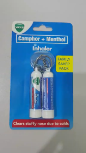VICKS INHALER CAMPHOR + MENTHOL 1 PIECE ONLY WITH KEYCHAIN TRAVEL SIZE DAILY NEED HEALTHCARE HEALING