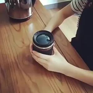 Creative SLR Camera-shaped Stainless Steel Auto Stirring Cup