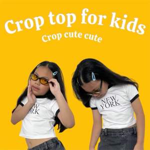 Croptop kids เสื้อครอปเด็ก เสื้อเอวลอยเด็กเสื้อเด็กสำหรับใส่เต้น พิมพ์ลายเกาหลีเกาใจจะใส่เต้นใส่เที่ยวก็น่ารักไม่ไหว