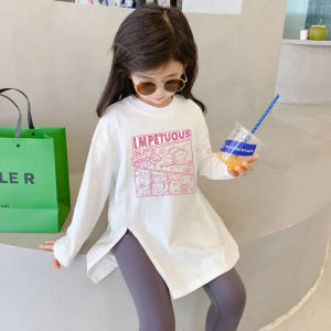 Áo Thun Cotton Dài Tay Cho Bé Gái Mùa Thu Thời Trang Phong Cách Hoạt Hình Đa Năng Cổ Tròn in Họa Tiết Dễ Thương