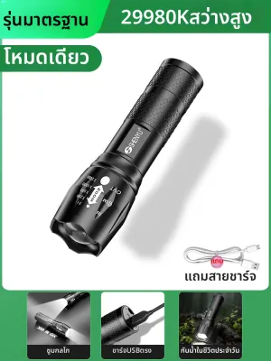 RTN | ไฟฉายพกพา แสงแรง ชาร์จไฟได้ ใช้งานได้นาน โปรเจ็กต์ไกล