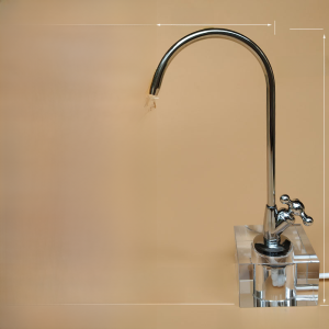 Crystal Base Faucet for Water Purifier Heightened Display Stand Tea Brewing Countertop Tea Table Faucet Double Outlet No Drilling