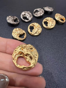 New Luxury Small Fragrance Style Irregular Hollow out Metal Button Knitted Sweater Coat Suit Button Home Sewing DIY Accessories