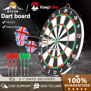 Dart board 18 Inch dart board set original adult dart pin set original darts flights and shaft dart board professional dartboard original with 6Pcs Long Service Life Darts Double-Sided Flocking Bristle Diamond Wire Professional Bar Office Home Club