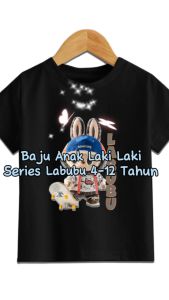 Baju Anak Kaos Labubu Skaters Laki Laki 3-11 Tahun