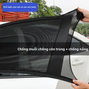 2 Chiếc Xe Phía Sau Tấm Che Nắng Cửa Sổ Bảo Vệ Tia UV Màn Lưới Có Thể Gập Lại Lá Chắn Riêng Tư Chống Muỗi Và Nắng