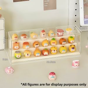 Transparent Dustproof Blind Box Display Storage Box Step Bubble Display Stand Small Figurine Showcase Desktop Organizer