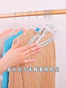 Móc treo quần áo inox bọc nhựa chống trầy hàng dày đẹp combo 10 cây.