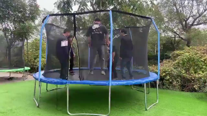 GLAMPTURE Large Trampoline 10FT Diameter 306CM Indoor Outdoor Children Trampoline Adult Trampoline with Safety Net Ladder Spring Pad