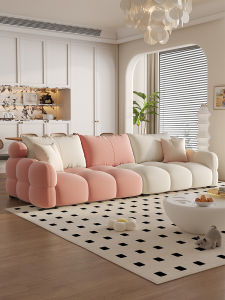 Soft Comfortable Color Block Fabric Sofa