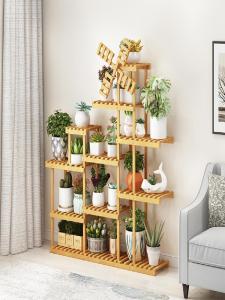 Bamboo Indoor Freestanding Flower Shelf