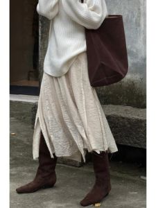 Cherry Blossom Pink High Waist A-Line Mini Skirt Womens Versatile Casual Korean Style Half-length Slimming Long Skirt