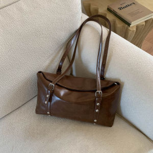 Vintage Women Shoulder Bag PU Leather Female Rivet Crossbody Bags Under Arm Bag
