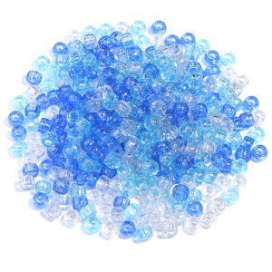 200pcs/lot Glitter Big Hole Acrylic Beads Pony Beads Loose Spacer Beads For Jewelry Making DIY Necklace Bracelet Accessories