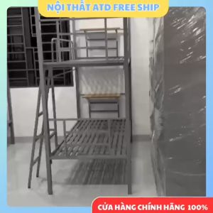 Giường tầng homestay giường tầng ký túc xá có thanh rèm và bàn học giá rẻ