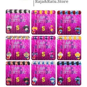 Paket Dekorasi Pesta Balon Happy Birthday Purple Set Dekor Ulang Tahun Tirai Pink Tua Simple