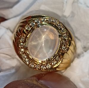 CINCIN BATU PERMATA WHITE STAR CEYLON HIGH QUALITY