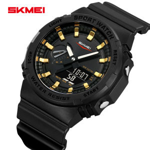 SKMEI Electronic Movement 30m Waterproof Resin Mirror ABS Case Stainless Steel Strap Fashion Sports Mens Watch 2351