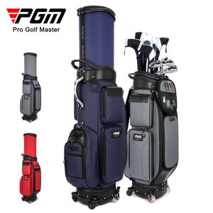 PGM 4 Wheel Waterproof Golf Stand Bags Telescopic Golf Travel Bag with Brake System and Handle Design QB096