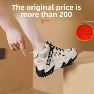 Brand Broken Size Cut Out Sandals for Women 2024 New Arrival Summer Easiest for Match Thick Sole Hidden Heel Breathable Athleisure Dad Shoes