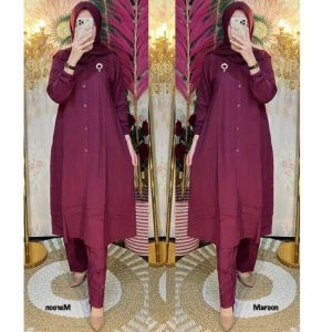 SETELAN TUNIK RAYON POLOS SETELAN MUSLIMAH