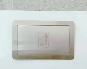 1piece Wall Mount 304 stainless steel trash cover inward flip lid with back chute rose brushed steel Titanium Black