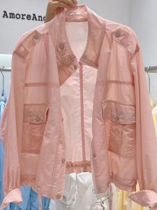 เสื้อแจ็คเก็ตผู้หญิงฤดูร้อน 2025 ใหม่ เสื้อคลุมกันแดดบางระบายอากาศได้ดี เสื้อคลุมกันแดดสำหรับขี่จักรยานกลางแจ้ง ผ้าฝ้ายผสมโพลีเอสเตอร์