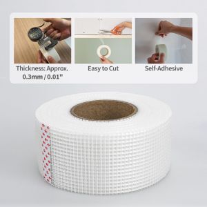 1/2Pcs 2Inch x 49.2Ft Self-Adhesive Fiberglass Mesh Tape Drywall Joint Tape for Wall Crack Repair Plastering