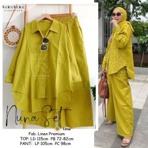 Nuna set setelan oneset wanita jumbo fit to XXL terbaru mewah elegan kekinian