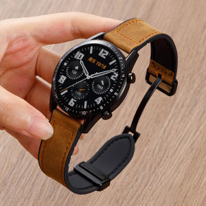 สายรัดอเนกประสงค์ซิลิโคนแบบหนัง20 22มม. สำหรับ HUAWEI Ultramate GT3pro GT4 3สายนาฬิกาข้อมือธุรกิจแม่เหล็กสำหรับ Samsung Galaxy Watch 3 4 5 6 41/45มม. /Amazfit GTS2 GTR4