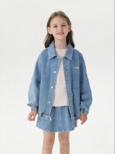 Marc&Janie | Sweet Bow Soft Denim Jacket Girls Cotton