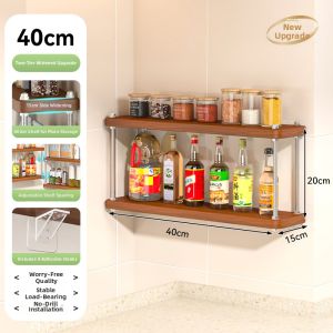 Spice Organizer Rack Multilayer Wall-Mounted Drill-Free