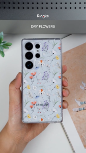 RINGKE® FUSION DESIGN Picturesque Samsung Galaxy S25 Ultra Flower Pattern Silkscreen Shockproof TPU Bumper Protective Ca