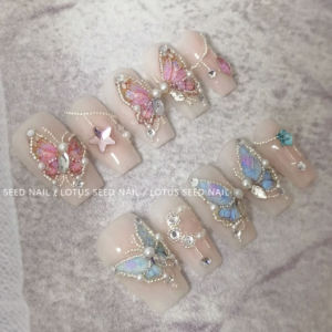 Nhựa Giả Ngọc Trai Tay Áo Fairy Pure Handmade Nail Art Tùy Chỉnh Thiết Kế Phù Hợp Với Mọi Loại Da Phụ Kiện Làm Đẹp
