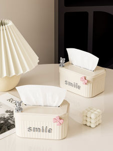 Luxurious Living Room Tissue Box Creative Drawstring Design Home Decor Tea Table Ornament High-End Feel Plastic Material