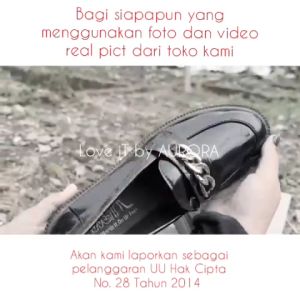 RS Sepatu Loafers Wanita Sepatu Oxford Pantofel Hitam Slip On Rantai Casual Kerja