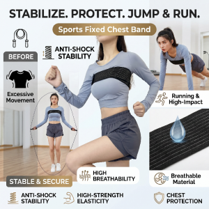 Post Surgical Breast Implant Stabilizer and Compression Band Breast Support Band Chest Belt Adjustable Extra Sport Bra Strap