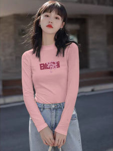 Áo Thun Cổ Đứng Dày Lót Lông Cừu Dài Tay Ôm Vừa Vặn Cho Nữ Mùa Thu Đông Áo Lót Bên Trong Màu Trơn Phong Cách Hàn Quốc