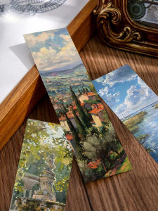 Oil Painting Landscape Bookmarks Paper Reading Book Pages Bookmarks Creative Gifts Decorations Student Use 120 Pieces