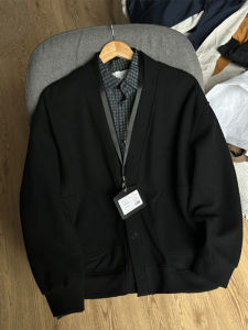 American Style V-neck Waffle Jacket Male Teens